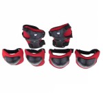 Full protection set, knee, elbow, wrist, red and black color, model CSP02